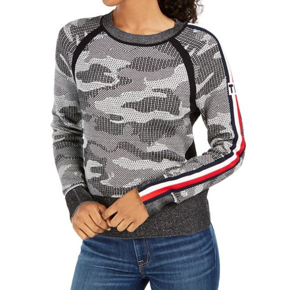 Tommy Hilfiger Cotton Camo Jacquard Sweater - Picture 7 of 7